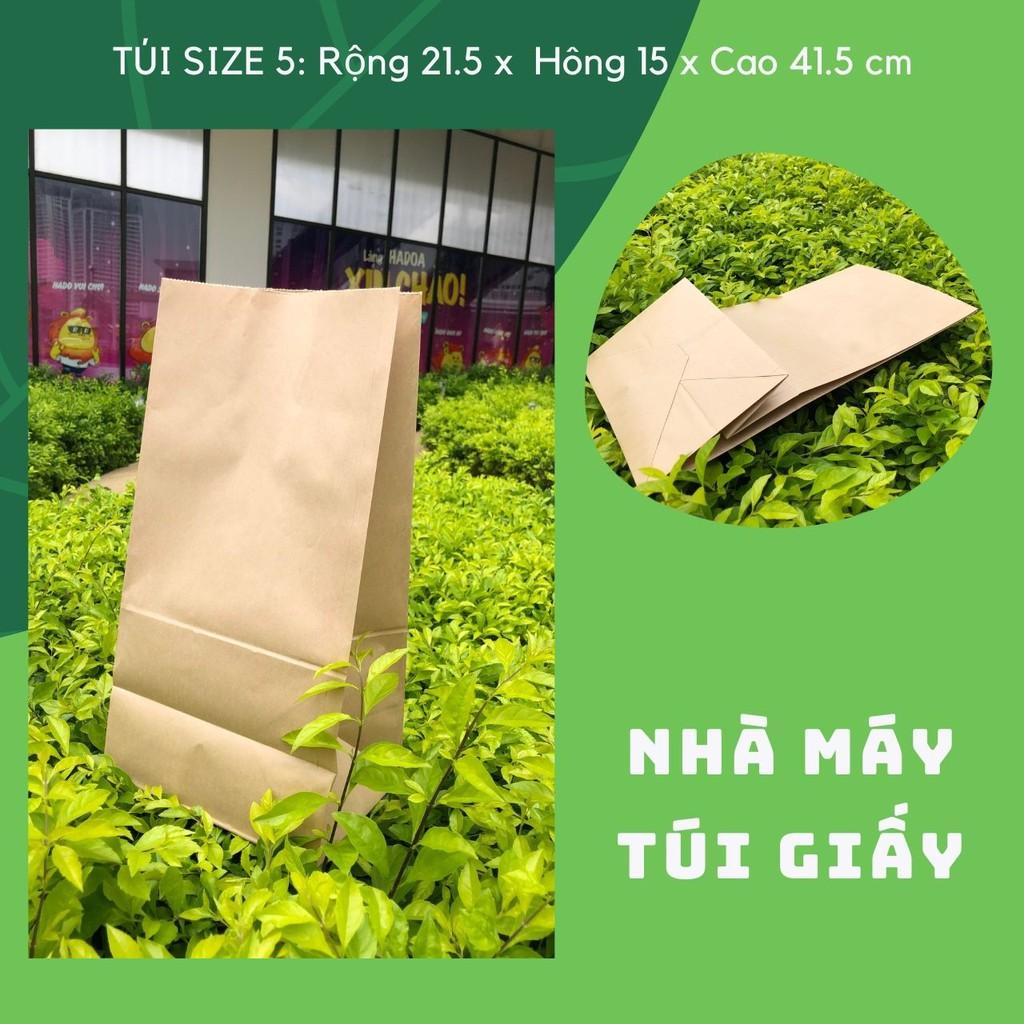 10 chiếc TÚI GIẤY KRAFT SIZE 5- 21.5x15x41.5cm KHÔNG QUAI