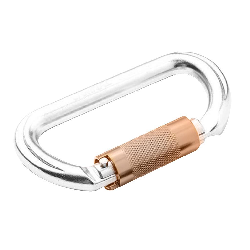 4Pcs Heavy Duty Aluminum Alloy Climbing Carabiner Clip 25KN, Screw Gate Lock Carabiner Hook for Dog Leash Hammocks Camping Hiking Keychain and Utility