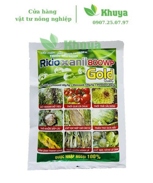 Thuốc trừ bệnh Ridoxanil Gold 800WP 45g Thán thư - Thối nhũn