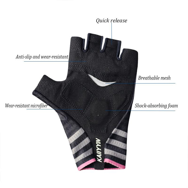 New Pro Aero Lưới Sọc Đường Găng Tay Xe Đạp Thoáng Khí Nam Nữ Thể Thao Xe Đạp Găng Tay Chống Trượt Chống Sốc Guantes Ciclismo