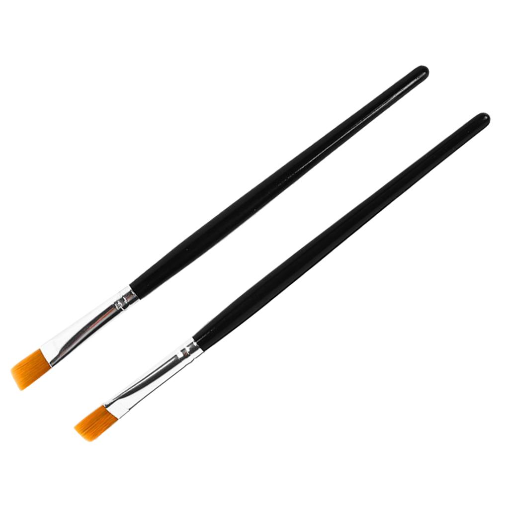 Paint Brushes Set, 2Pcs Flat Pointed Tip Paintbrushes Nylon Hair Artist Acrylic Paint Brushes for Acrylic Oil Watercolor, Face Nail Art, Painting