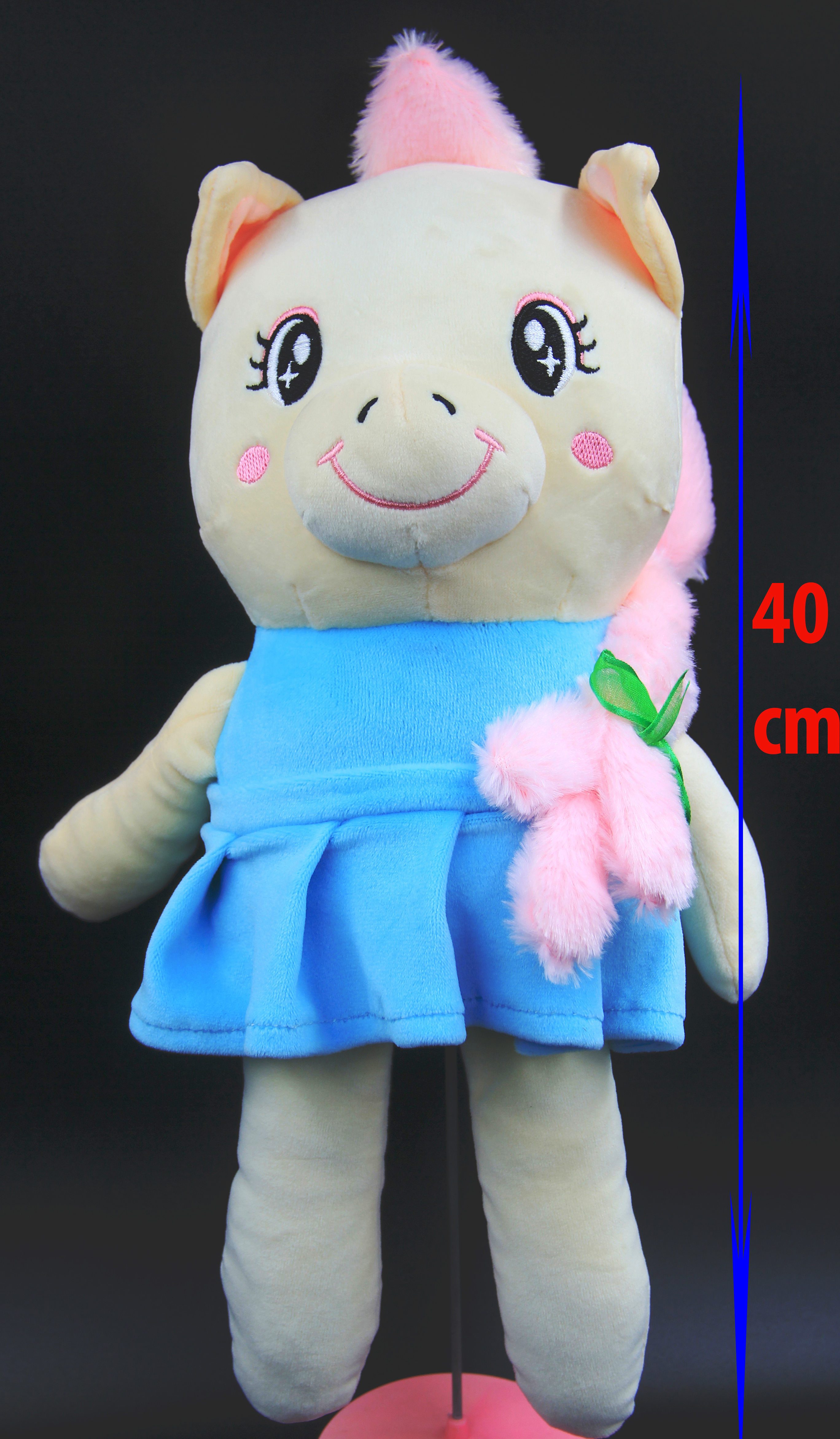 Thú Nhồi Bông Bé Unicorn Kì Lân Mặt Váy Siêu Mềm 40 cm (Tặng kèm móc khóa da bò thật màu ngẫu nhiên)  BA00167