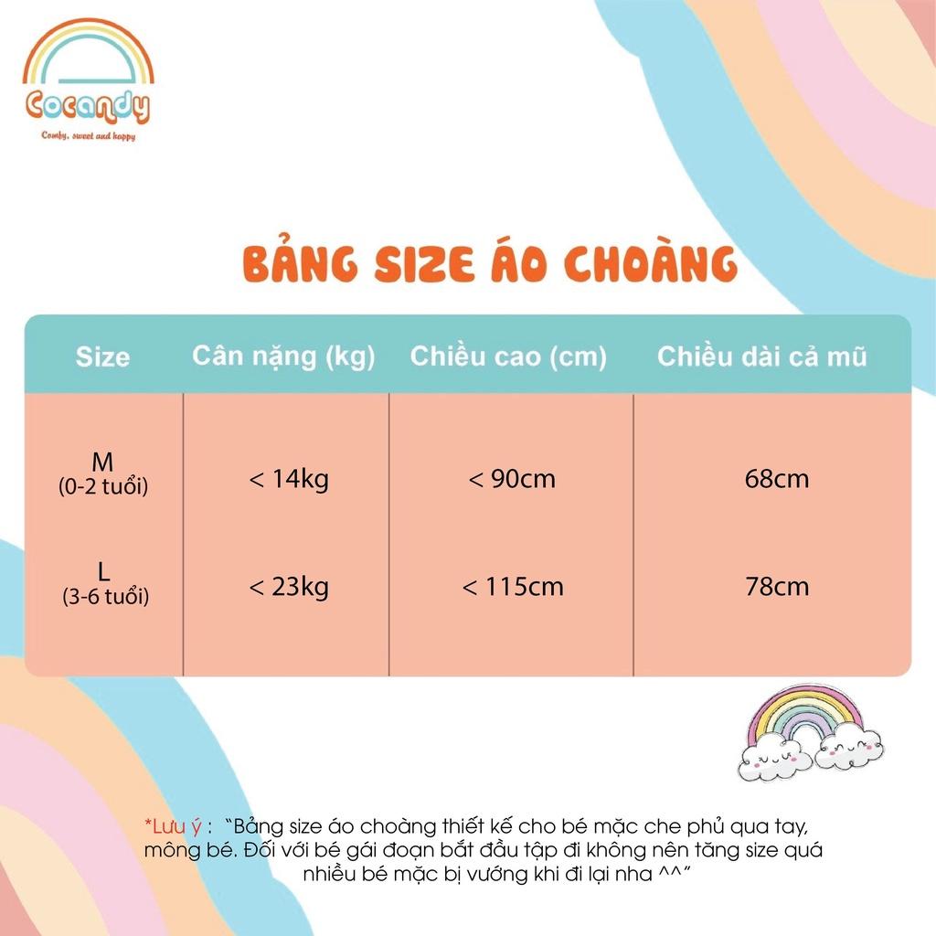 Áo choàng cho bé -áo choàng cánh dơi-áo chống nắng-chống gió-chất liệu cotton hàn cao cấp lô 002 của COCANDY mã AC10