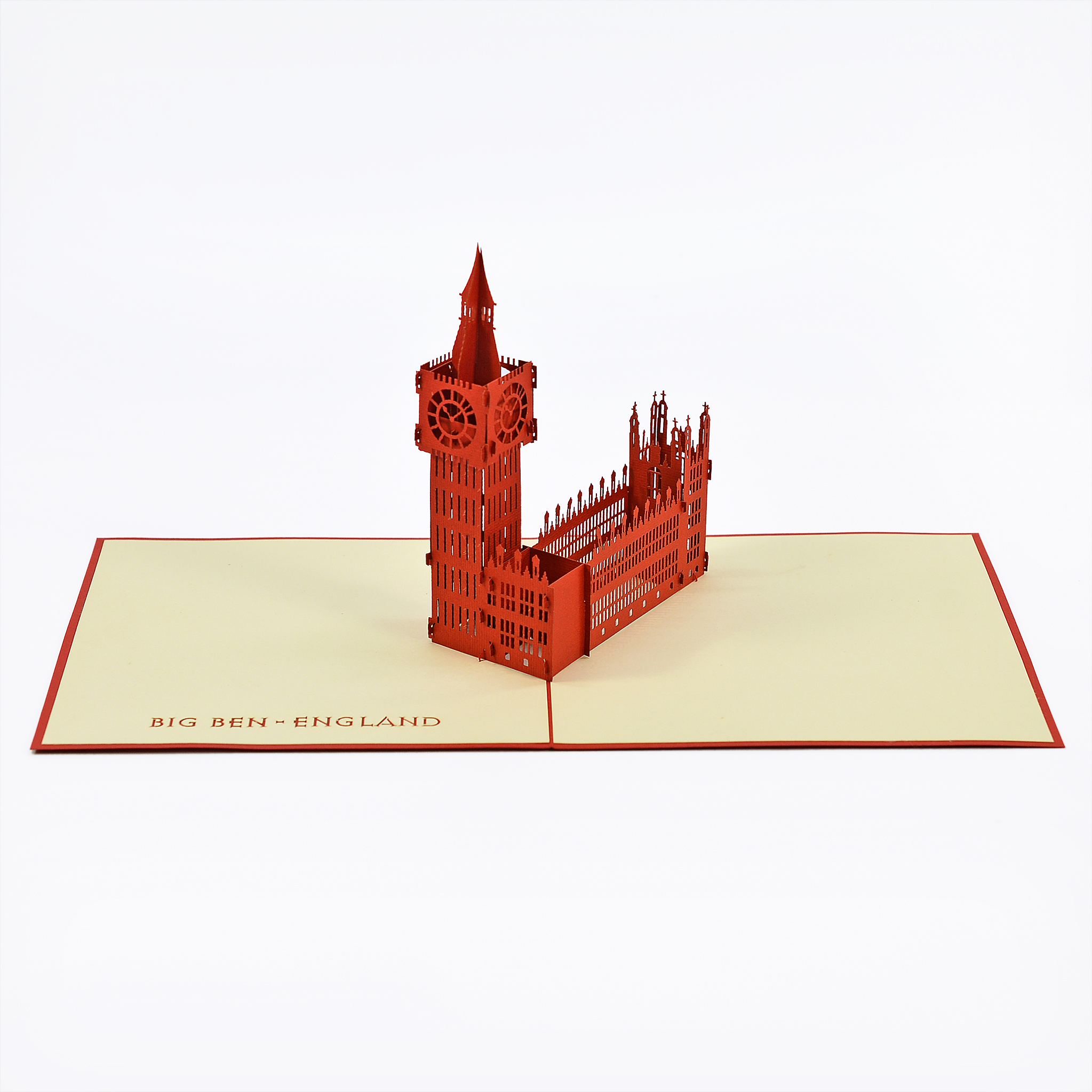 Thiệp nổi 3D handmade  Big Ben Clock Tower, Đồng hồ Big Ben size 15x15 cm FB002