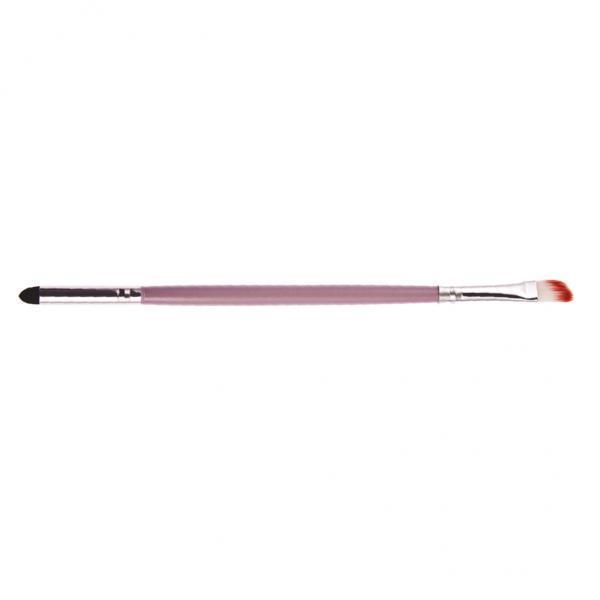 2X Double-end Makeup Brush Sponge Eye Shadow Brush Lip Lipline Brush Pink