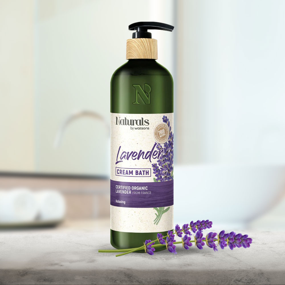 Kem Tắm Naturals By Watsons Hương Lavender True Natural Lavender Cream Bath 490ml