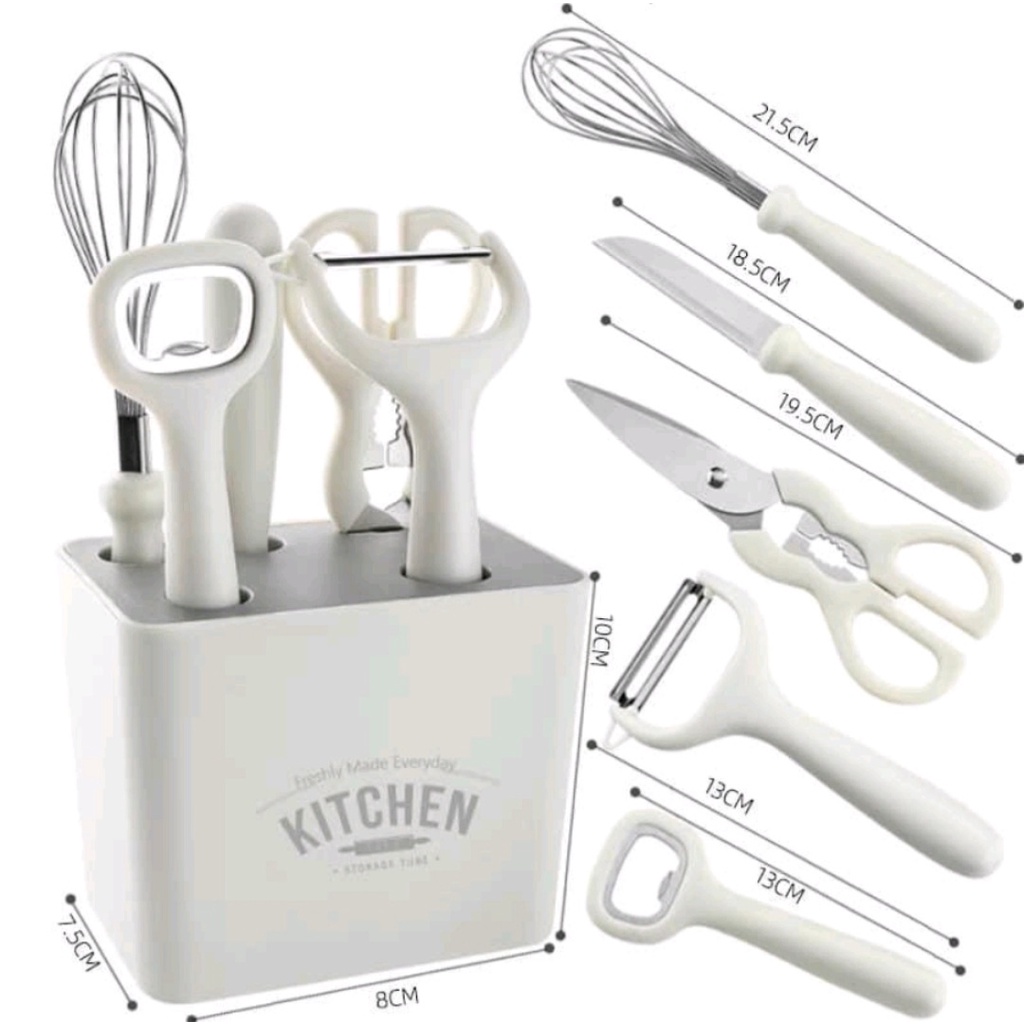Bộ dao nhà bếp 6 món Kitchen kèm kệ cắm kháng khuẩn sắc bén