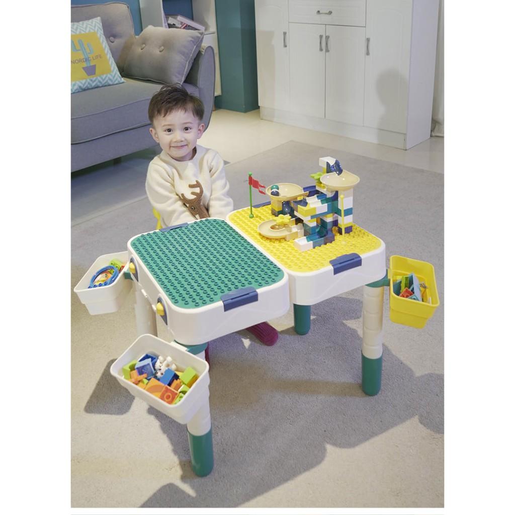 Bàn Lego Kiêm Vali Kéo Cho Bé, Bàn Giáo Dục Đa Chức Năng Trẻ Em Cao Cấp
