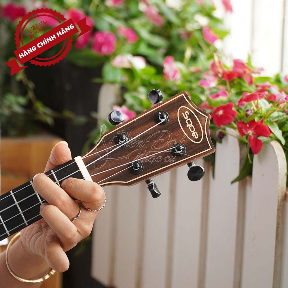 Đàn Ukulele Tenor SQOE UK-26R, Mặt Đàn Gỗ Hồng Sắc 