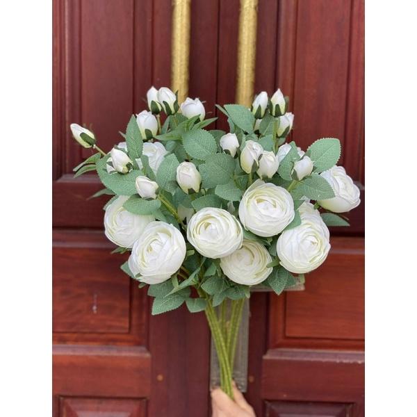 Hoa hồng giả cắm bình, cành hồng Trà