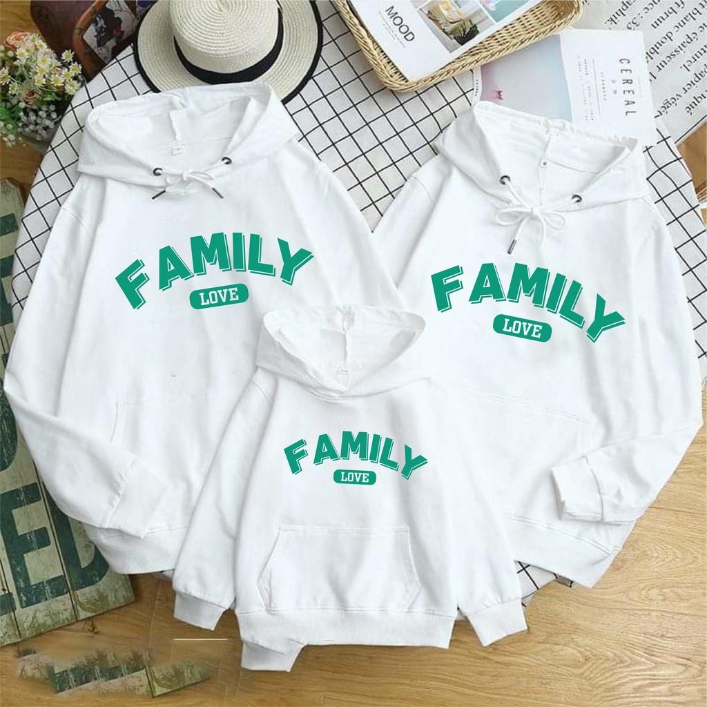 Áo hoodie gia đình Familylove - Áo khoác hoodie họa tiết đơn giãn đáng yêu chất liệu nỉ da cá cao cấp