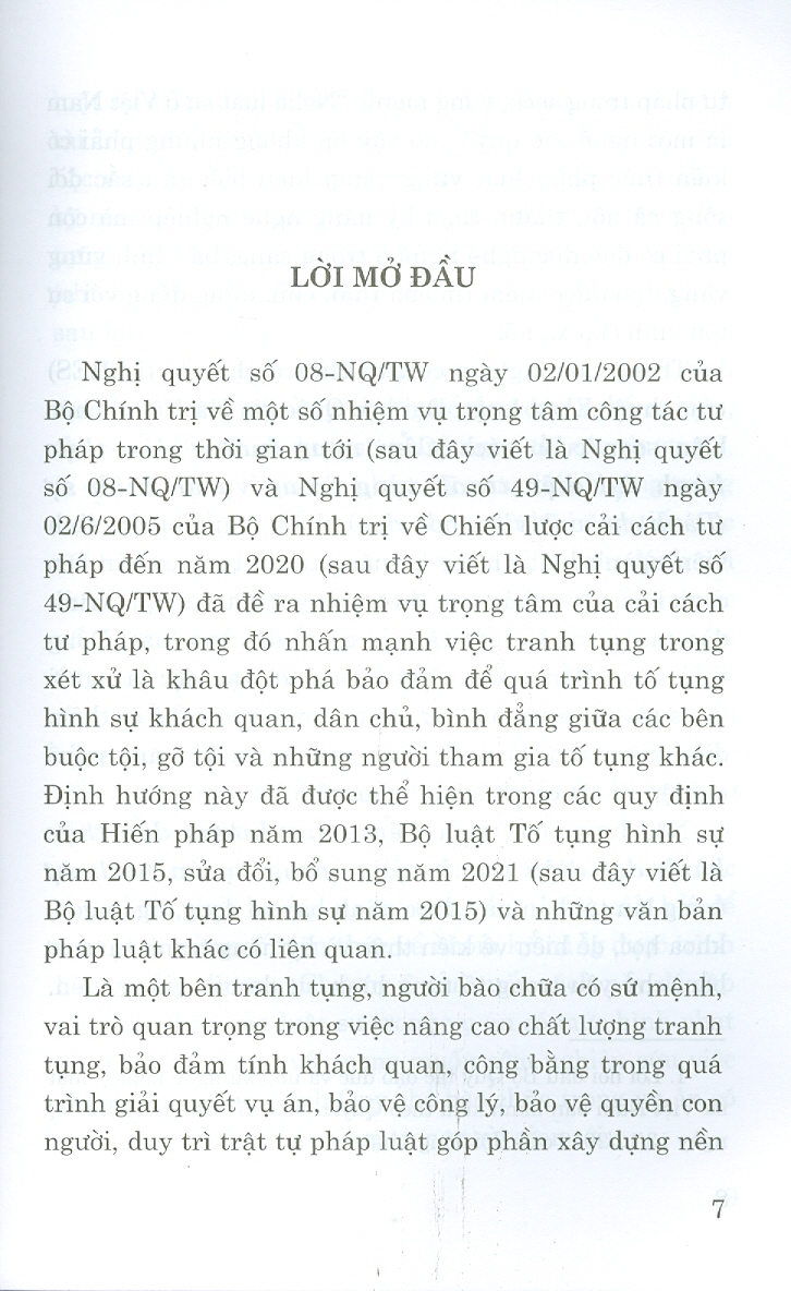 Cẩm Nang Hướng Dẫn Thực Hành Đại Diện Tranh Tụng Trong Vụ Án Hình Sự (Dành cho sinh viên, học viên) (Tái bản lần thứ hai có sửa chữa, bổ sung)