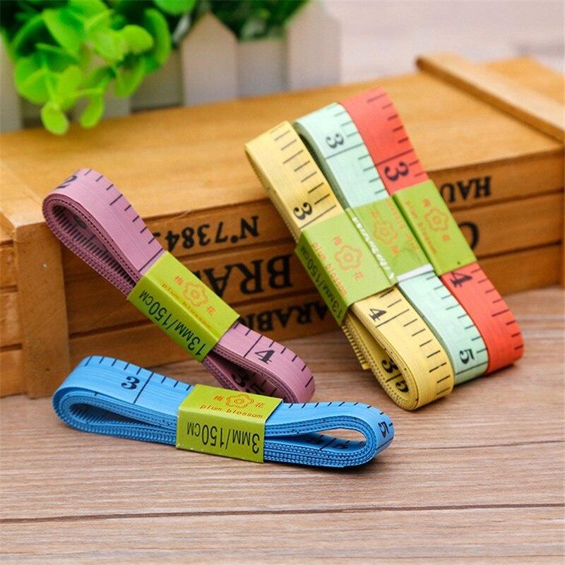 Flat 150cm/60" Body Measuring Ruler Sewing Tailor Tape Measure Soft Flat Sewing Ruler Meter Sewing Measuring Tape Random