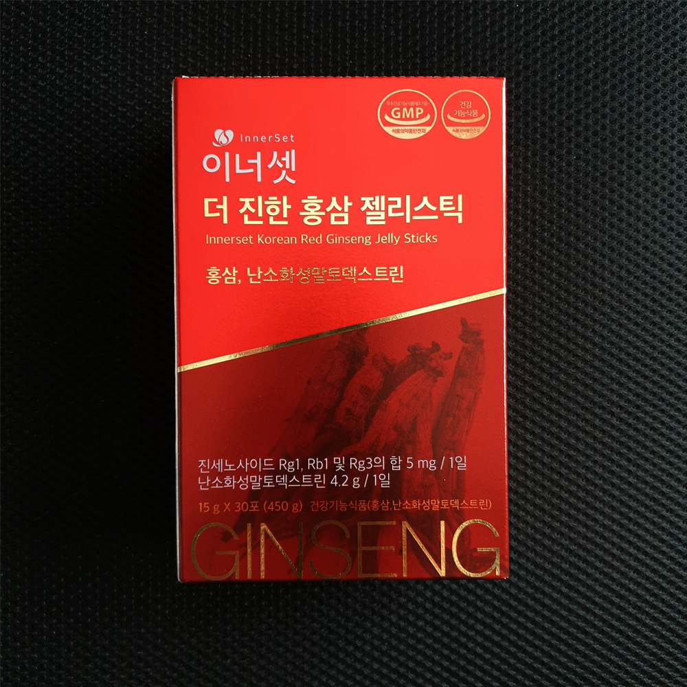 Thạch tinh chất hồng sâm 6 năm tuổi Hàn Quốc - Innerset Korean Red Ginseng Jelly Sticks 15g x 30 gói