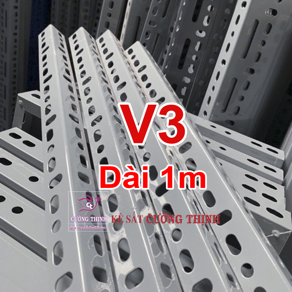 SẮT V LỖ (V3 dài 1m, dày 1,6mm) - Lắp ráp kệ sắt đa năng