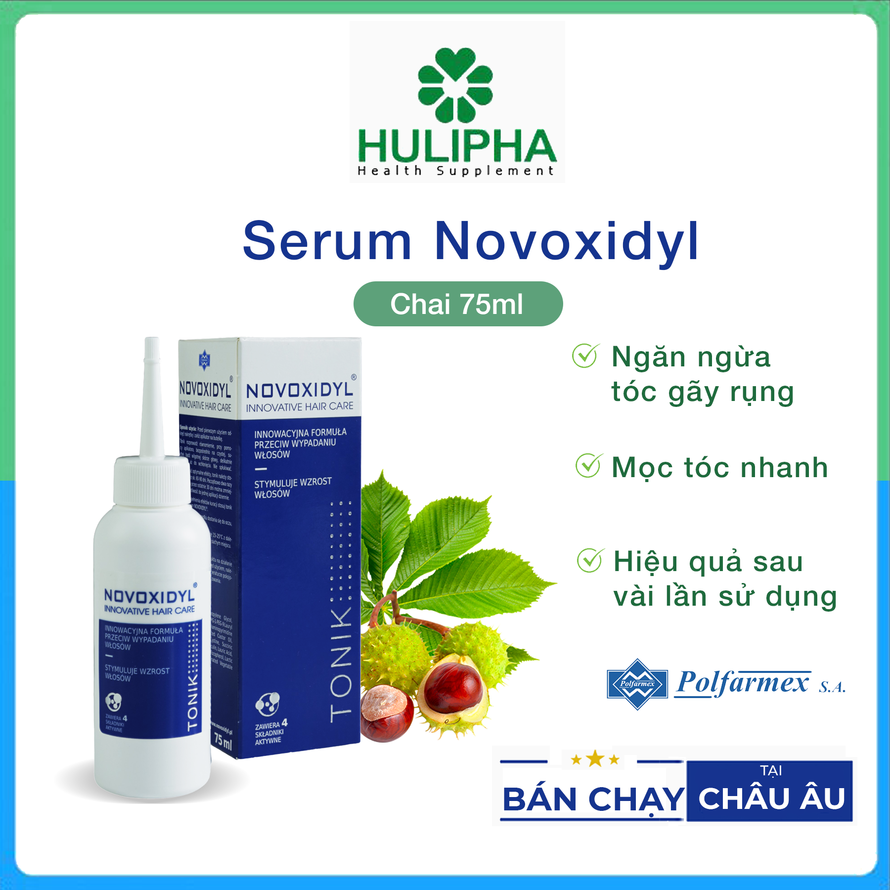 Serum Y Tế Novoxidyl ngăn ngừa rụng tóc và thúc đẩy mọc tóc mới chai 75ml