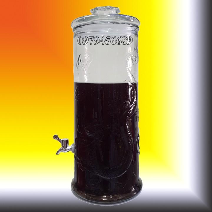 Bình thủy tinh trụ rồng 10 lít