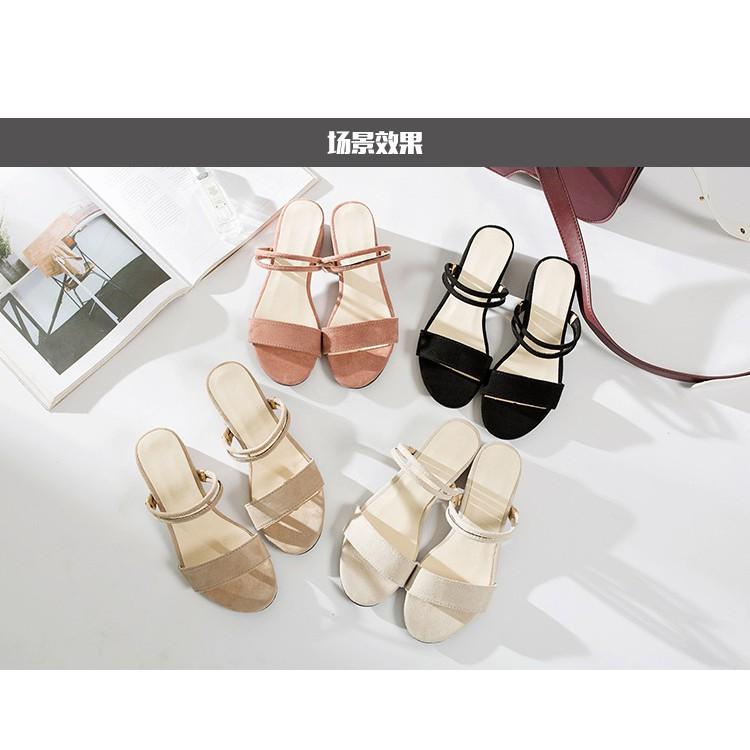 Sandal Cao Gót Soras️️ Dép Sandan 2 quai mảnh chất Da lộn cực Trẻ Trung dễ Mix đồ cao 3P SA911