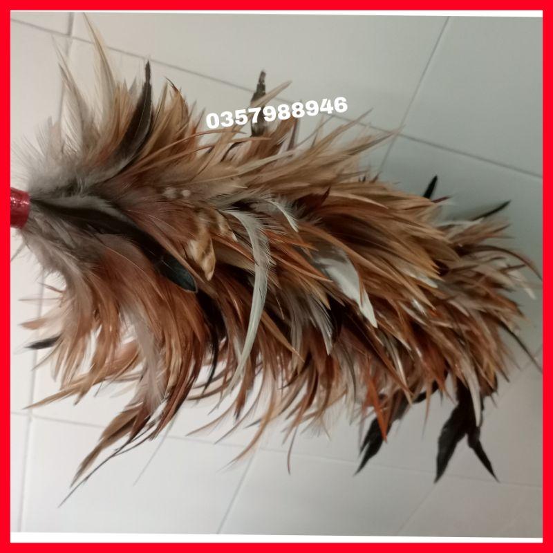 Chổi lông gà dài cao cấp dài 65cm lông dài mướt không rụng lông con, chổi lông quét bụi