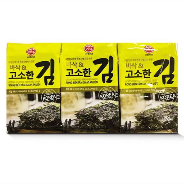 Combo 6 lốc Rong biển Ottogi tẩm gia vị ăn liền (Lốc 3 gói - 12.6gr)