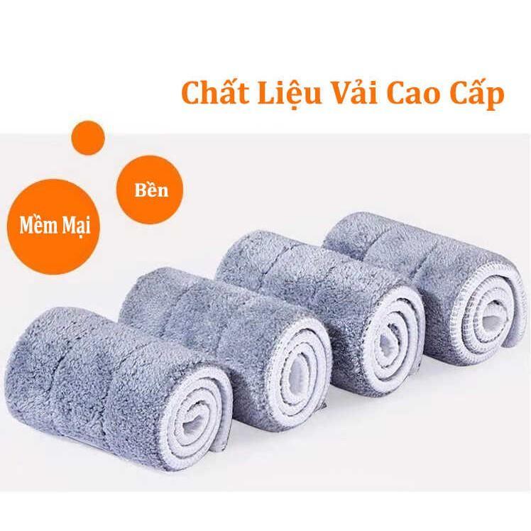 Bộ Cây Lau Nhà Thông Minh Kèm Thùng Vắt 2 Ngăn (Tặng Kèm 2 Miếng Lau) - CH Hương Thị Miễn Phí Vận Chuyển