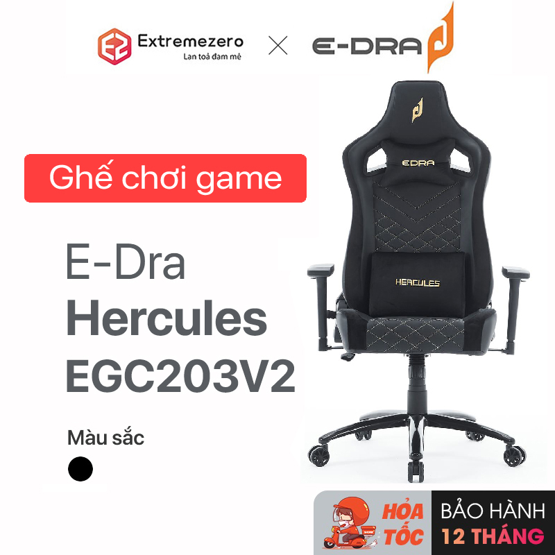 Ghế chơi game E-Dra Hercules EGC203 Black - Hàng chính hãng