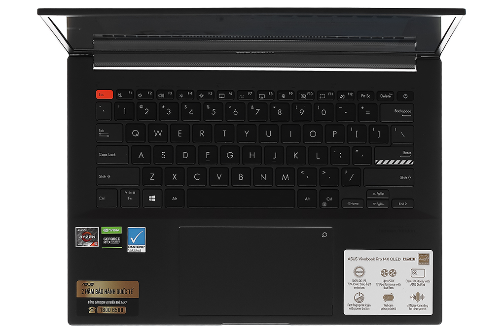 Laptop Asus M7400QC R5 5600H/16GB/512GB/4GB RTX3050/14&quot;Q/90Hz/Win11/(KM013W)/Đen - Hàng chính hãng