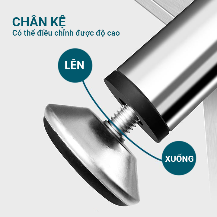 Kệ Đa Năng Để Lò Vi Sóng INOX Trắng Cao Cấp Chống Han Gỉ Kệ Để Đồ Nặng Siêu Gọn Cho Nhà Bếp VANDO