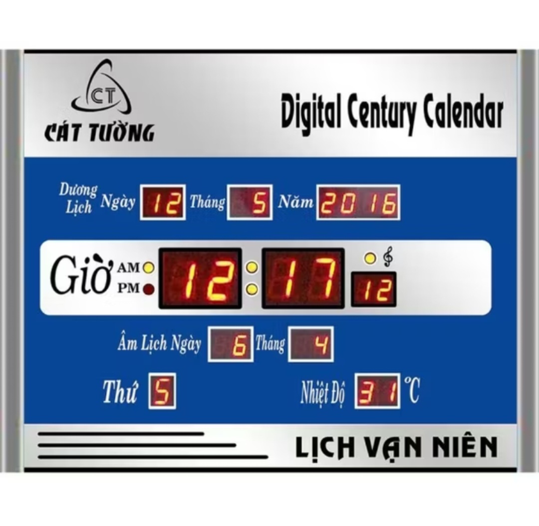 ĐỒNG HỒ LED LỊCH VẠN NIÊN TREO TƯỜNG BÁO GIỜ NHIỆT ĐỘ NGÀY THÁNG NĂM THỨ ĐA NĂNG HÀNG ĐẸP CHẤT LƯỢNG
