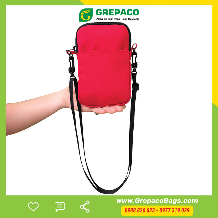 Túi Đựng Điện Thoại Grepaco Đeo Chéo Mini Nam Nữ Unisex Vải Dù Bố Tote Canvas Chống Thấm Nước Có Dây Đeo Nhiều Ngăn Khóa Kéo YKK Thời Trang Hàn Quốc - Hàng Chính Hãng