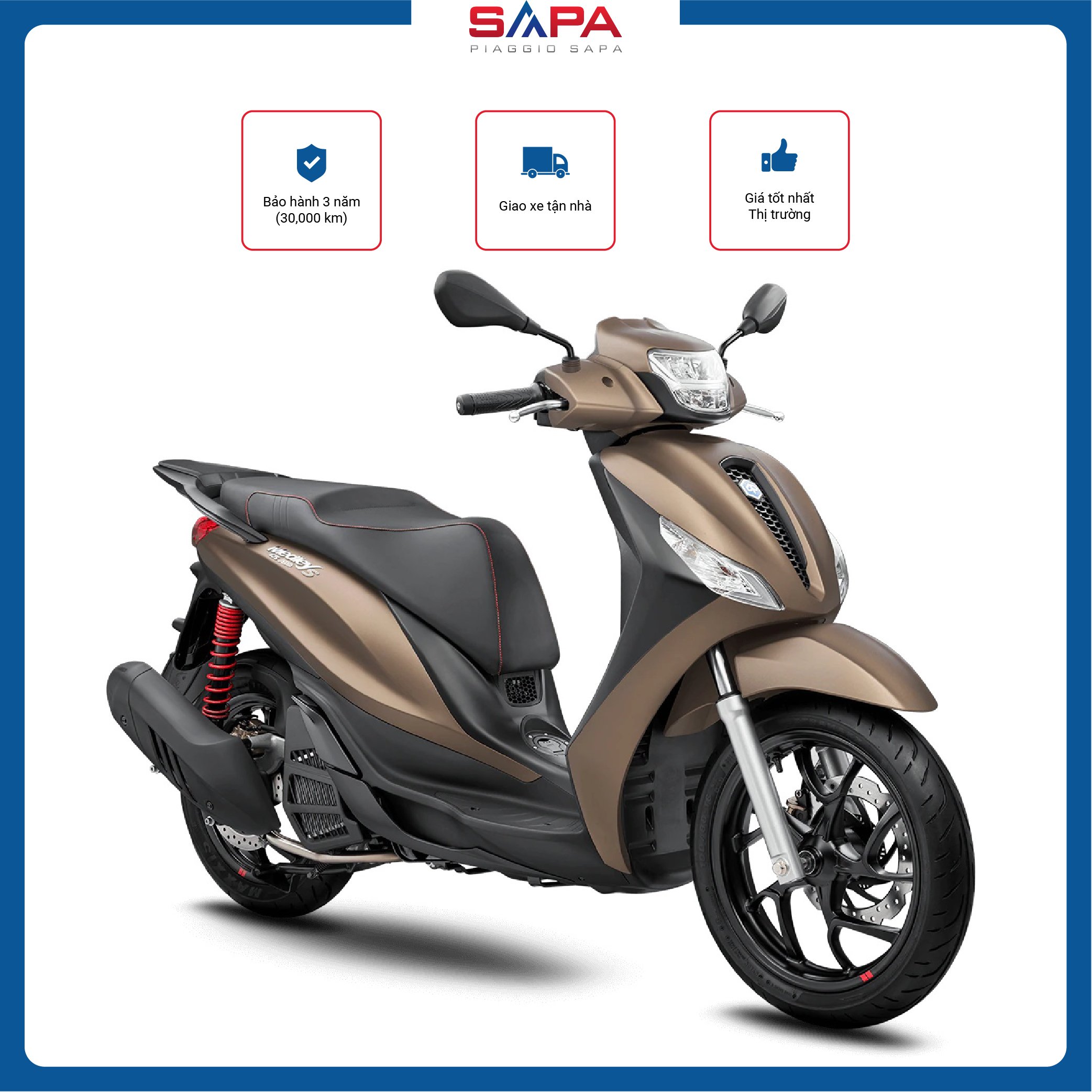 Xe Tay Ga Piaggio Medley S 125 Màu Đồng Marrone Terra