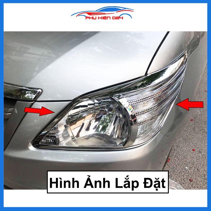 Ốp viền đèn pha hậu mạ crom Innova 2012-2015, 2017-2018-2019-2020-2021 chống trầy trang trí bảo vệ xe