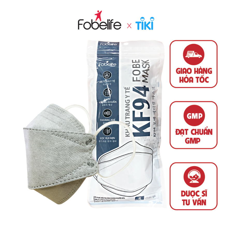 Khẩu Trang KF94 Khẩu Trang Y Tế 4 Lớp Fobe Ngăn Ngừa Vi Khuẩn Bảo Vệ Sức Khỏe