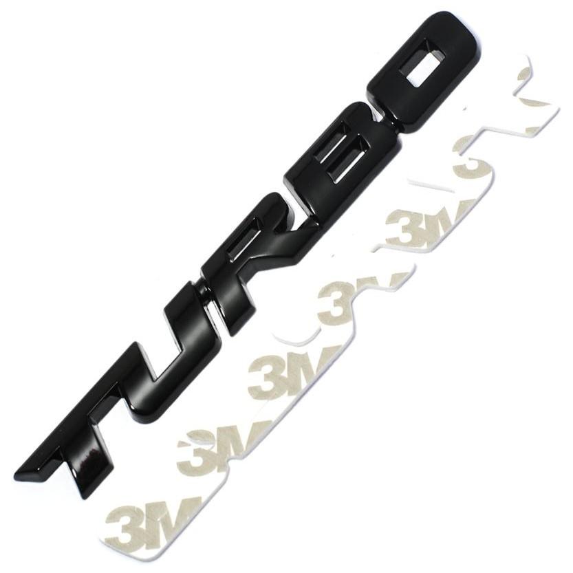 Sticker nhôm dán xe Ô TÔ 3D TURBO- Màu đen: SKU:166