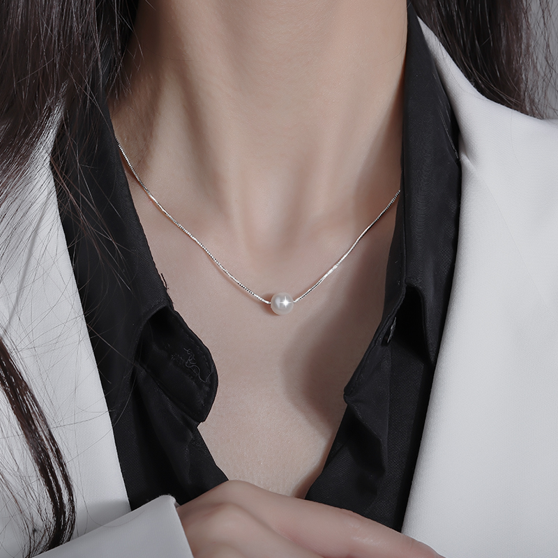 Dây Chuyền Bạc | Dây Chuyền Xi Bạc Nữ Hạt Tròn - XBDB10 - Bảo Ngọc Jewelry