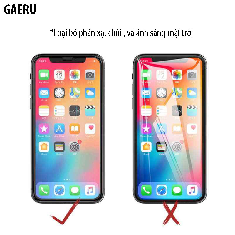 Kính cường lực iPhone XS MAX [kính trong suốt] chống xước chống bám vân tay độ cứng cao 9h cho iphone XS MAX [Hàng chính hãng] [GAERU]