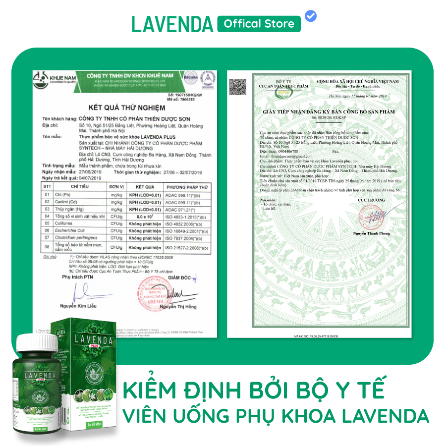 Viên uống phụ khoa Lavenda Plus bảo vệ sức khỏe, nhanh chóng đẩy lùi các triệu chứng bệnh phụ khoa, điều hòa kinh nguyệt, giảm huyết trắng, khí hư, ngăn ngừa viêm nhiễm nấm ngứa phụ khoa