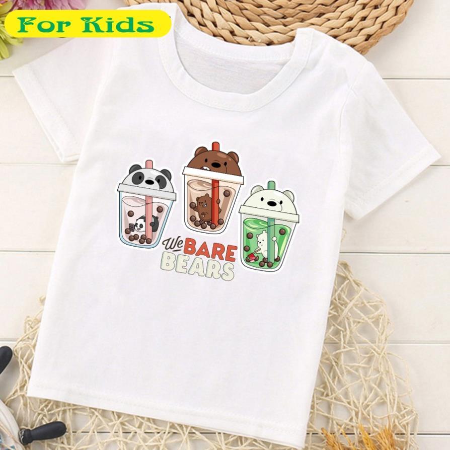 Áo Thun in hình WE BARE BEARS Cho Bé Trai Bé Gái