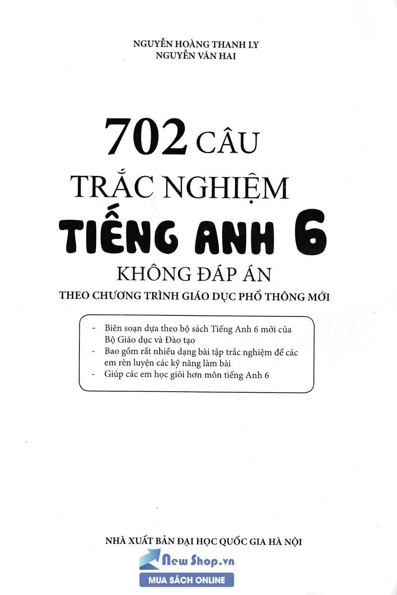 702 Câu Trắc Nghiệm Tiếng Anh 6 Theo Chương Trình Giáo Dục Phổ Thông Mới (Không Đáp Án)