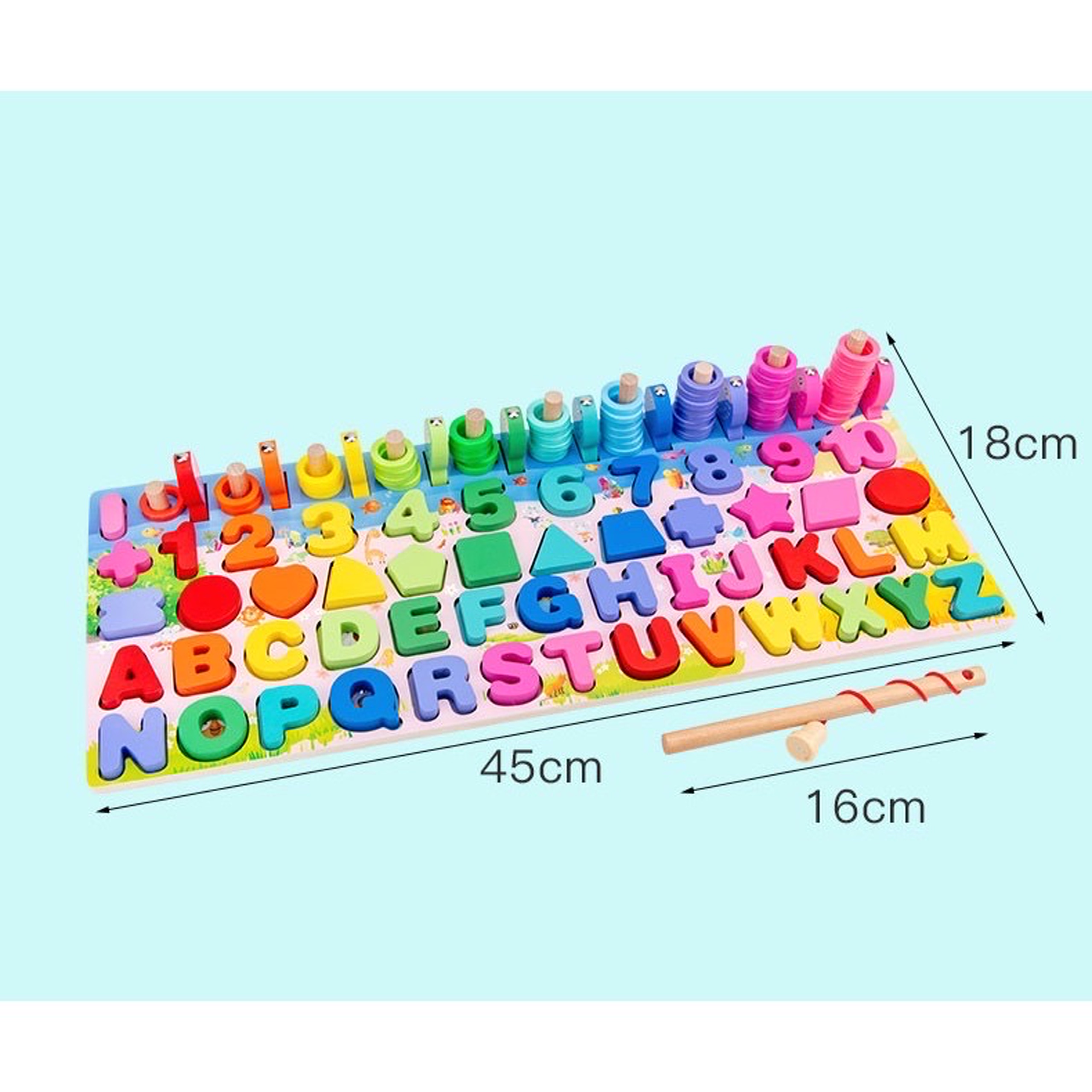 Bảng chữ câu cá 5in1 bằng gỗ GNK
