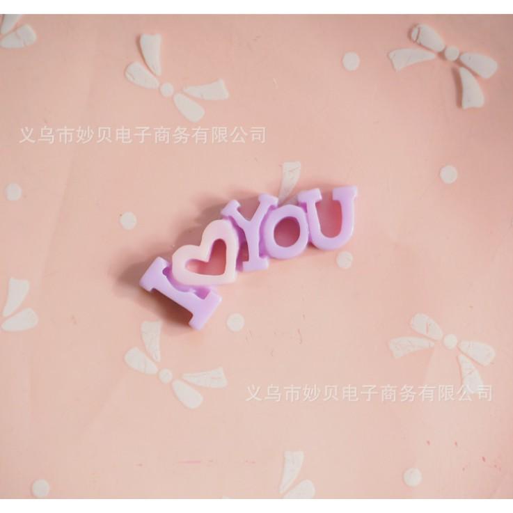 HN * Charm hình chữ I LOVE YOU cho các bạn trang trí tiểu cảnh, terrarium, móc khóa, DIY