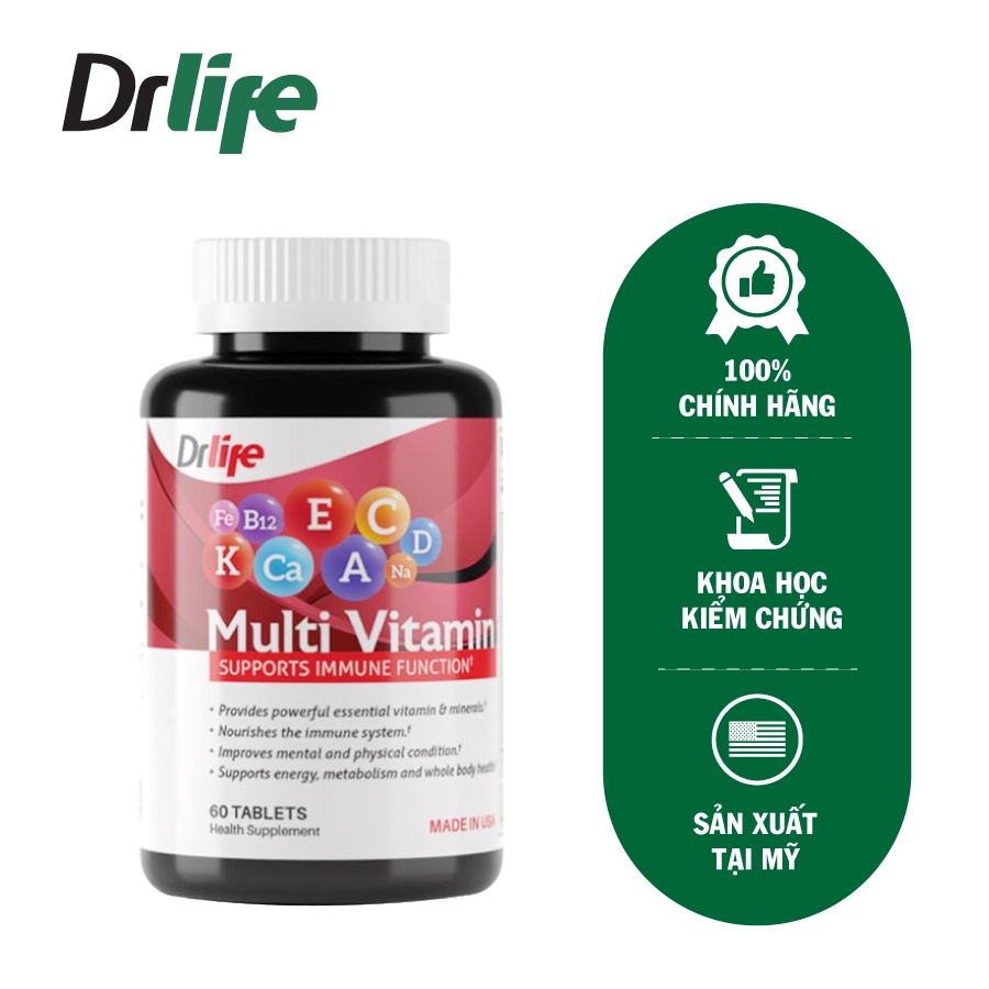 Vitamin Tổng Hợp Dr.Life Multivitamin, Bổ Sung Các Vtamin Và Khoáng Chất Cho Cơ Thể, Tăng Cường Sức Khỏe – Lab Well