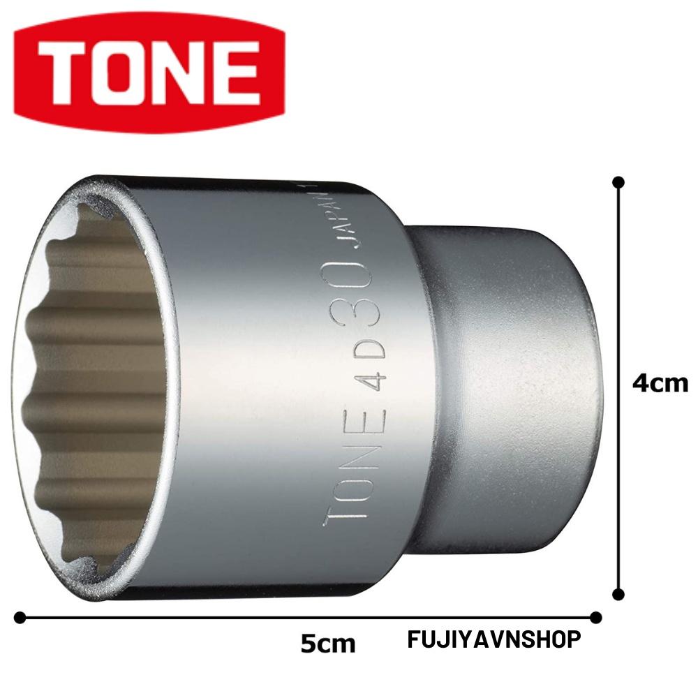 Đầu tuýp 12 cạnh ngắn Tone HP4D-30 ra đầu lục giác 30mm