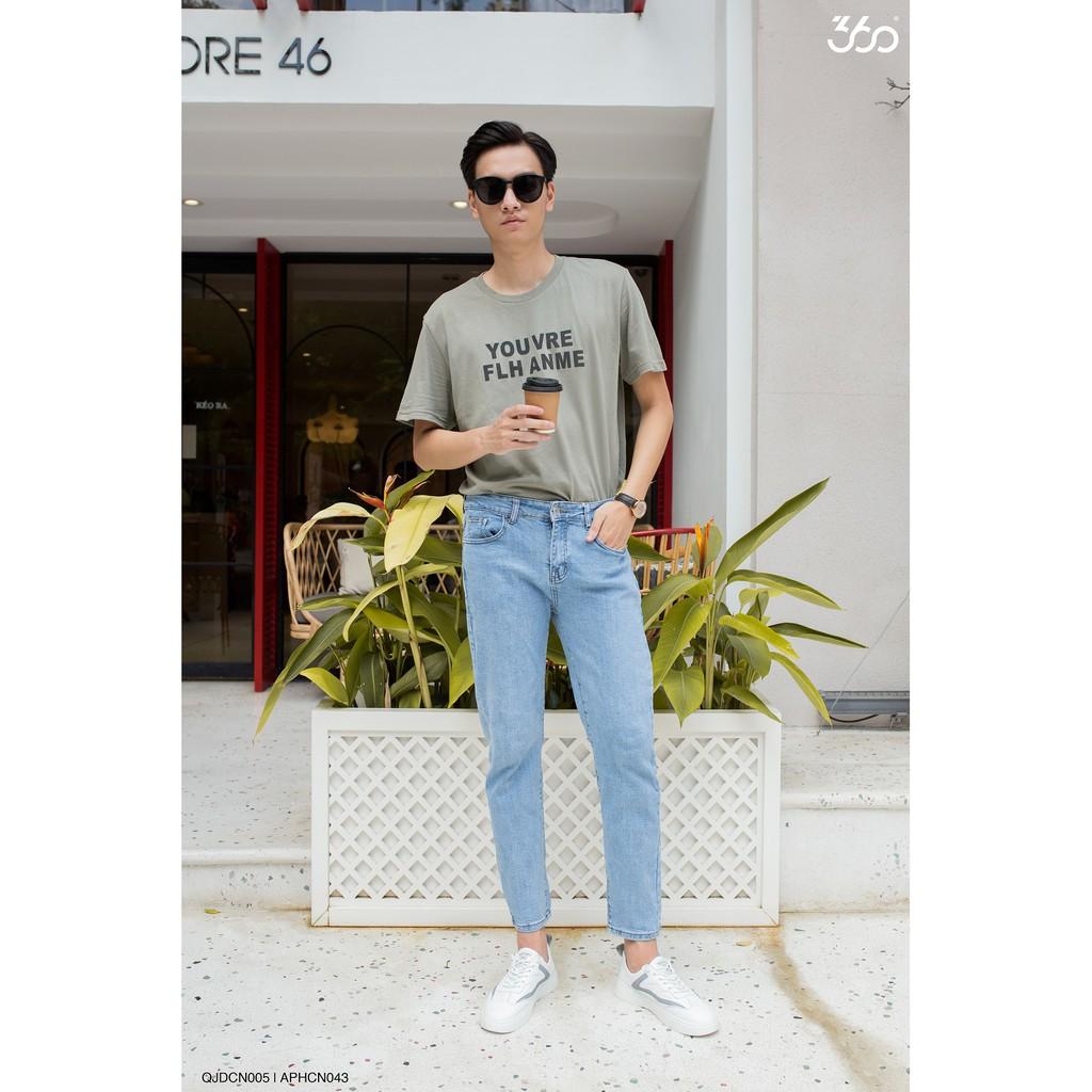 Sale Quần jean nam 360 BOUTIQUE dáng dài trẻ trung, năng động - QJDCN005