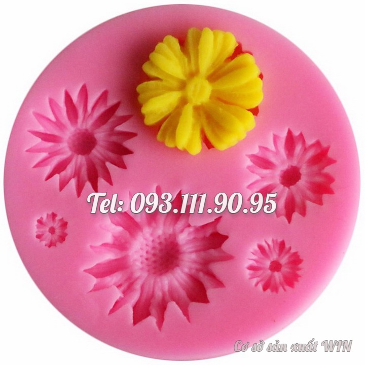 Khuôn rau câu silicon các loại hoa – Mã số 1641