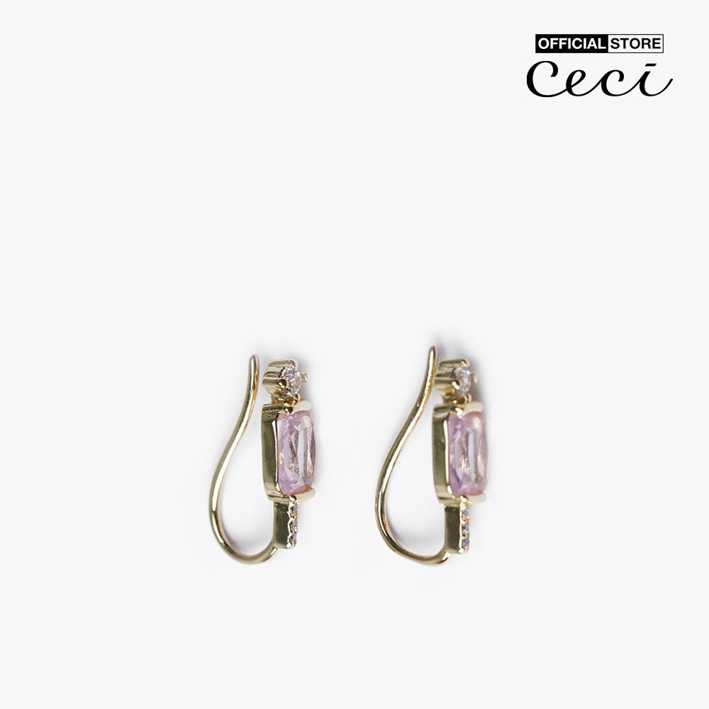 CECI - Khuyên tai nữ xỏ lỗ phối đá lấp lánh CC1-09000096-13