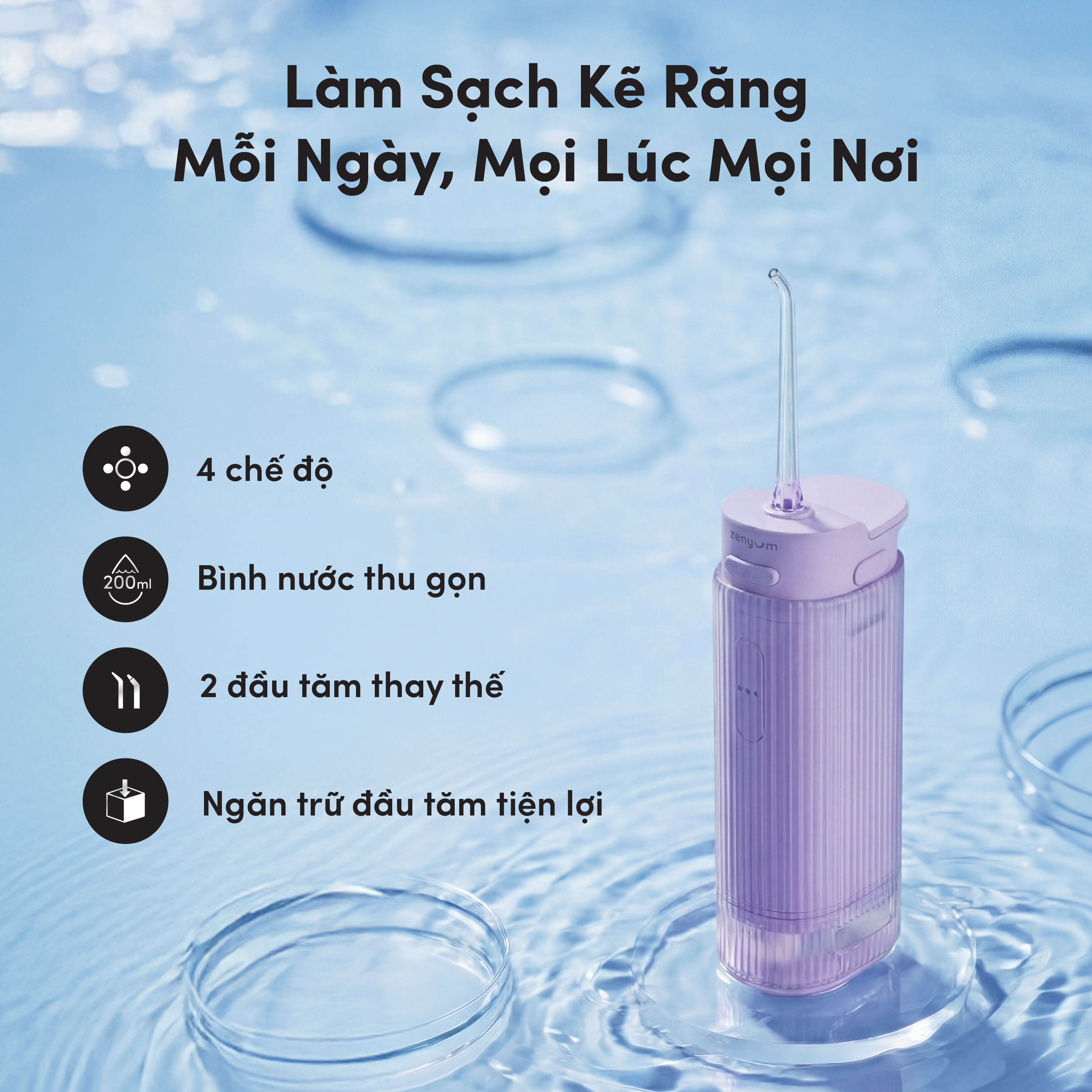[MỚI] Máy Tăm Nước Zenyum Waterflosser Go