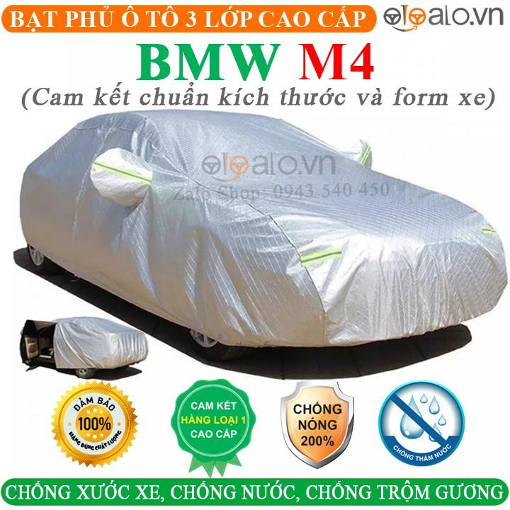 Bạt Phủ Ô Tô BMW M4 Cao Cấp 3 Lớp Chống Nắng Nóng Chống Nước Chống xước | OTOALO