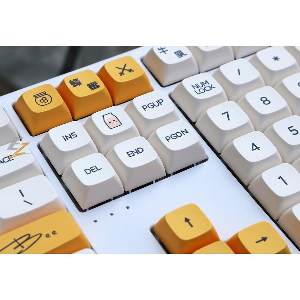 KEYCAP XDA THICK PBT HONEY & MILK 137 PHÍM CHO BÀN PHÍM CƠ