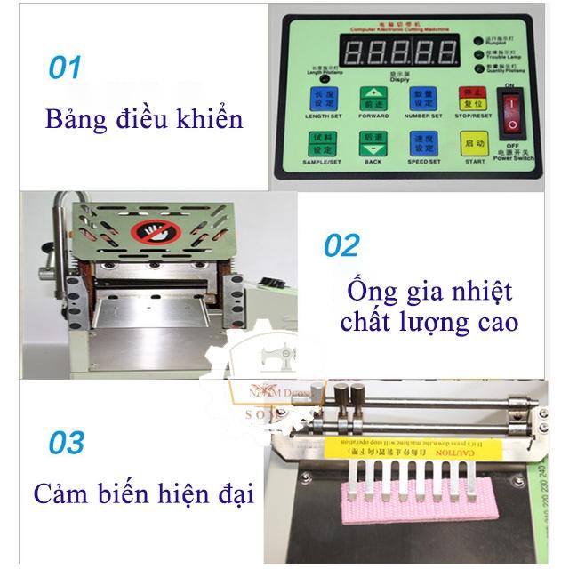 Máy cắt nhãn mác > Dây viền > Dây đai nhiệt tự động > Cắt nhám xéo